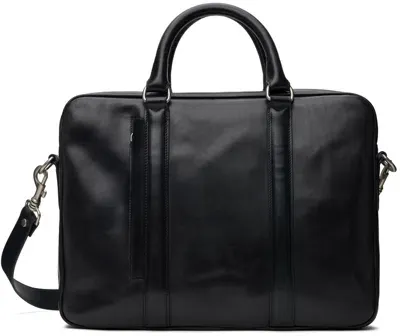 Officine Creative Black Quentin 010 Briefcase In Oil Marine