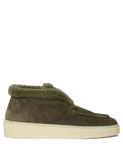 Officine Creative Muskrat Shearling-stiefel In Green