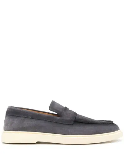 Officine Creative Bones 001 Suede Loafers In Blue