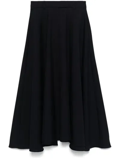 Officine Generale Bertille Midi Skirt In Dark Navy