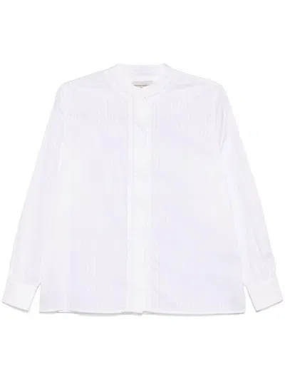 Officine Generale Striped Cotton Shirt In White