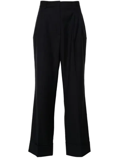 Officine Generale New Sophie Wide-leg Trousers In Blue