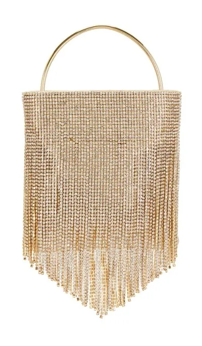 Olga Berg Adina Crystal Fringe Bag In Gold