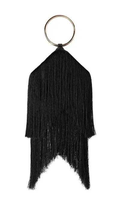 Olga Berg Jamie Fringed Bag In Black