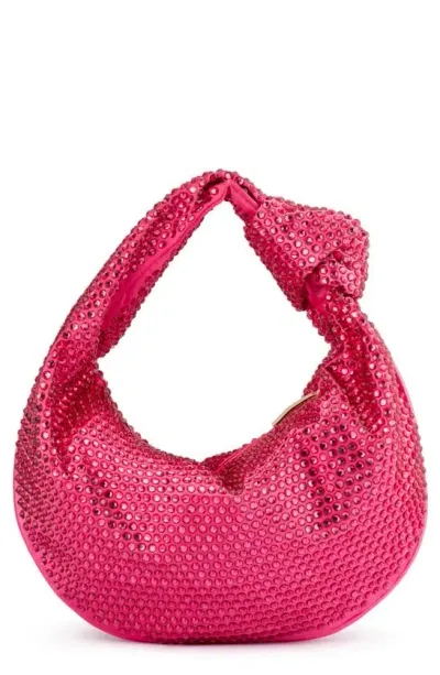 Olga Berg Juliana Crystal Top Handle Bag In Fuchsia