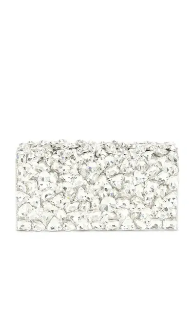 Olga Berg Renata Crystal Encrusted Clutch In 银色