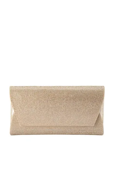 Olga Berg Stacey Crystal Clutch In Metallic Gold