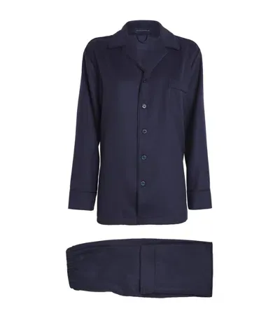 Olivia Von Halle Cashmere Vanderbilt Pyjamas In Navy