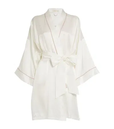 Olivia Von Halle Silk Mimi Robe In White