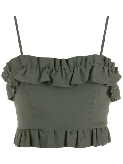 Olympiah Ruffle-trim Top In Green