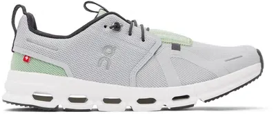 On Big Kids Gray & Green Cloud Sky Sneakers In Glacier | Sage