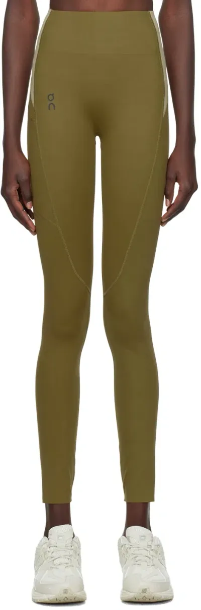 On Green Movement Lg Tights Sport Leggings In Hunter | Safari