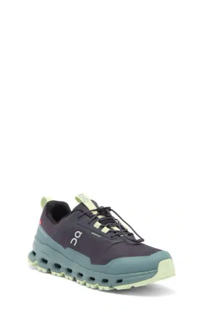 On Kids' Cloudhero Waterproof Running Shoe In Ir/sea