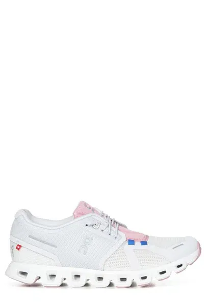 On Running Women's Cloud 5 Push Ivory Blossom Trainers In Pink Fabric