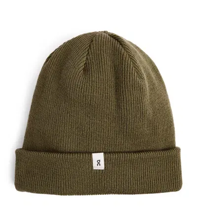 On Running Merino Wool Beanie In Green