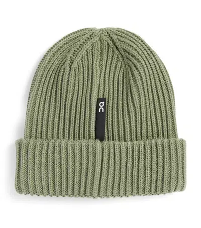 On Running Ribbed Studio Beanie In Green