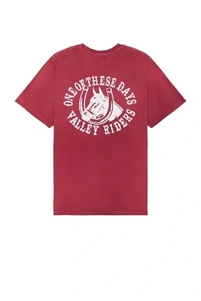 One Of These Days Valley Riders Tee In Burgundy