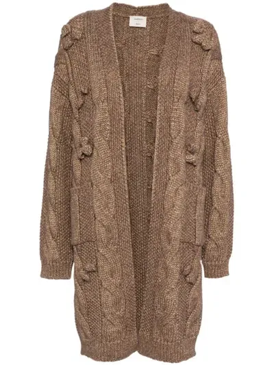 Onefifteen Cable Cardi-coat In Brown