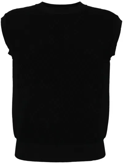 Onefifteen Sleeveless Knitted Top In Black