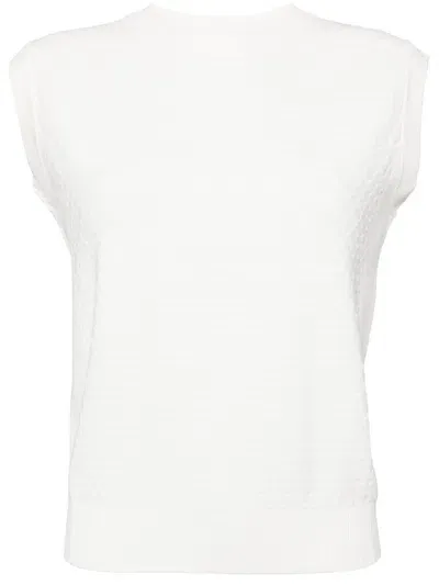 Onefifteen Sleeveless Knitted Top In White