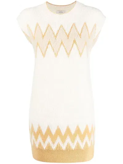 Onefifteen Zigzag Embroidered Mini Dress In 白色