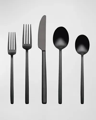 Oneida Dean Satin Black 20-piece Flatware Set In Stainless