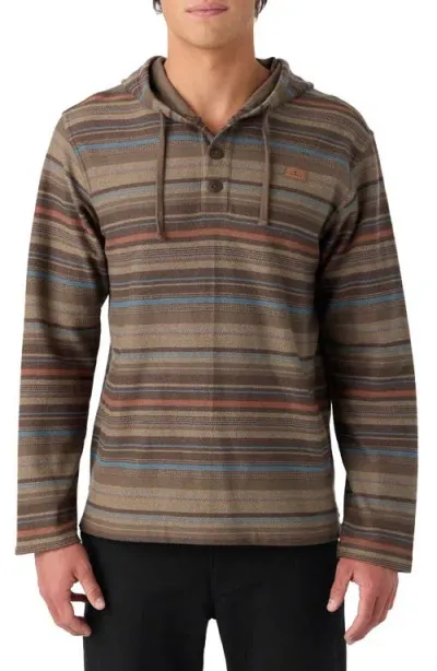 O'neill Men's Bavaro Stripe Poncho Fleece Tops In Chocolate Chip