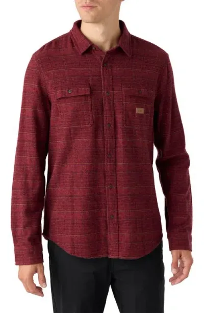 O'neill Davies Plaid Flannel Button-up Shirt In Burgundy