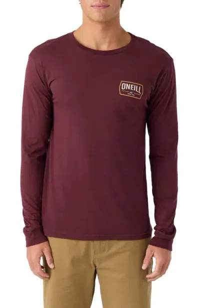 O'neill Dither Long Sleeve Graphic T-shirt In Burgundy