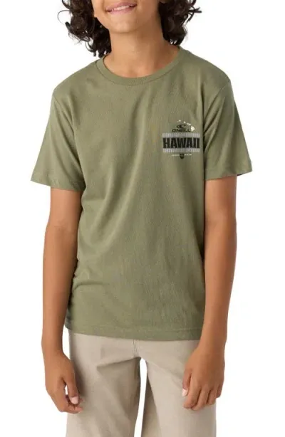 O'neill Kids' Honu Graphic T-shirt In Deep Lichen Green