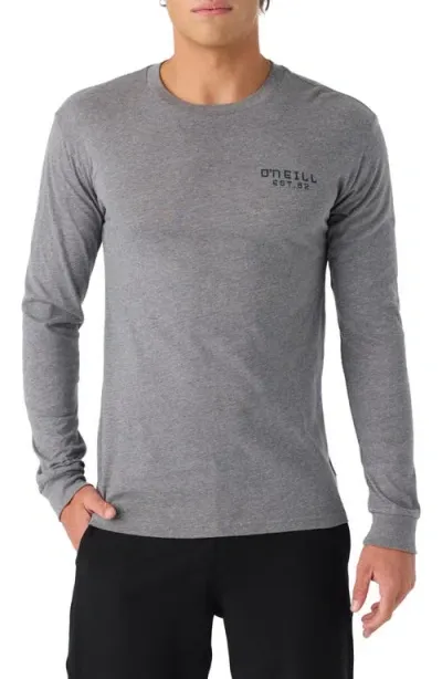 O'neill Stacked Long Sleeve Graphic T-shirt In Heather Grey