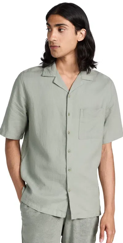 Onia Air Linen Convertible Vacation Shirt Sage