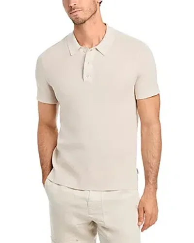 Onia Cotton Textured Knit Polo Shirt In Stone