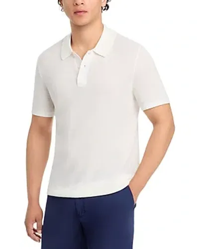 Onia Cotton Textured Knit Polo Shirt In White