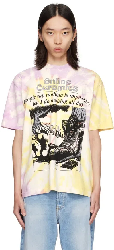 Online Ceramics Purple & Yellow 'i Do Nothing All Day' T-shirt In Tie-dye