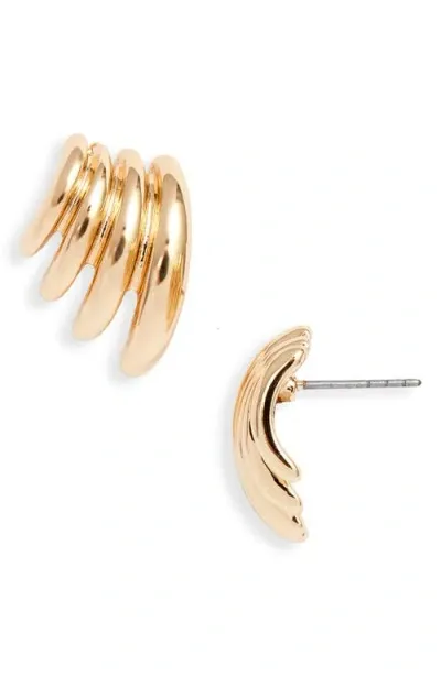 Open Edit Claw Stud Earrings In Gold