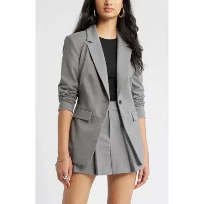 Open Edit Fitted Blazer In Grey Mockingbird Heather