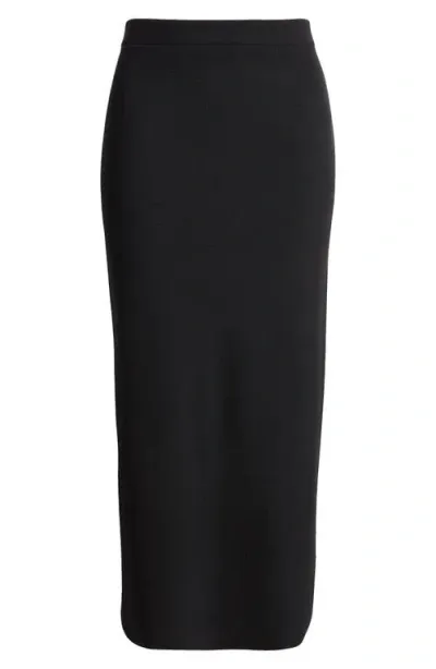 Open Edit Luxe Sculpt Maxi Skirt In Black