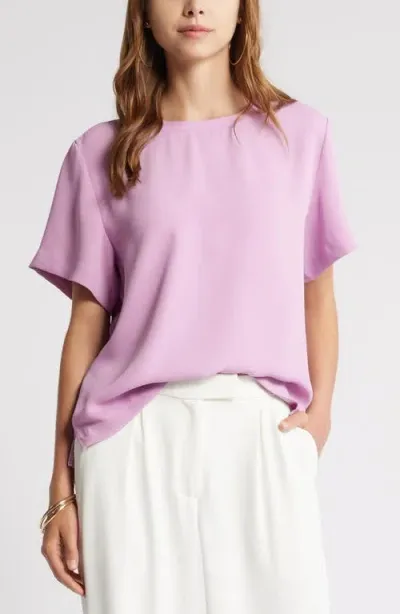 Open Edit Matte Satin Tee In Pink Gale