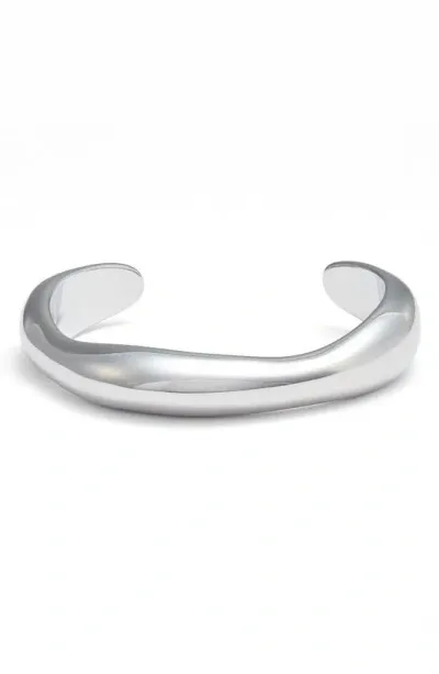 Open Edit Open Cuff Bangle In Rhodium