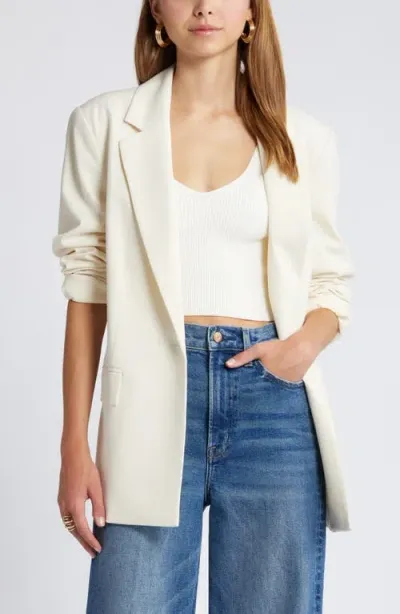 Open Edit Relaxed Fit Blazer In Ivory Dove