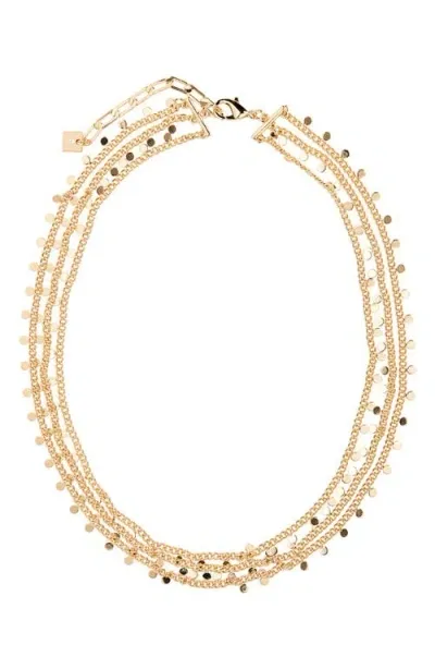 Open Edit Scattered Drops Layered Charm Necklace In Gold