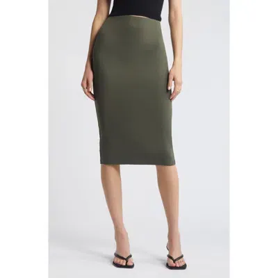 Open Edit Smooth Edit Midi Skirt In Green City