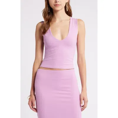 Open Edit Smooth Edit V-neck Tank In Pink Gale