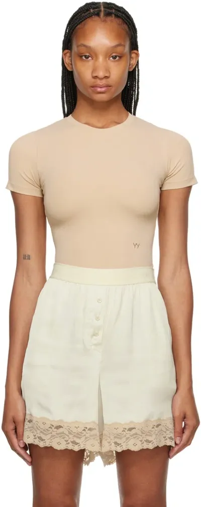 Open Yy Beige Basic Bodysuit