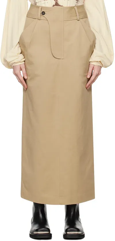 Open Yy Beige Fly Out Maxi Skirt