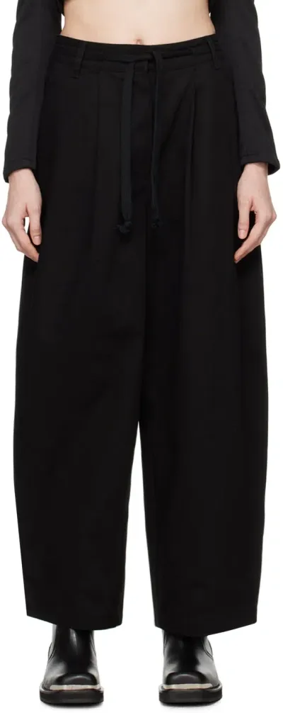 Open Yy Black Wide Leg Pleated Trousers