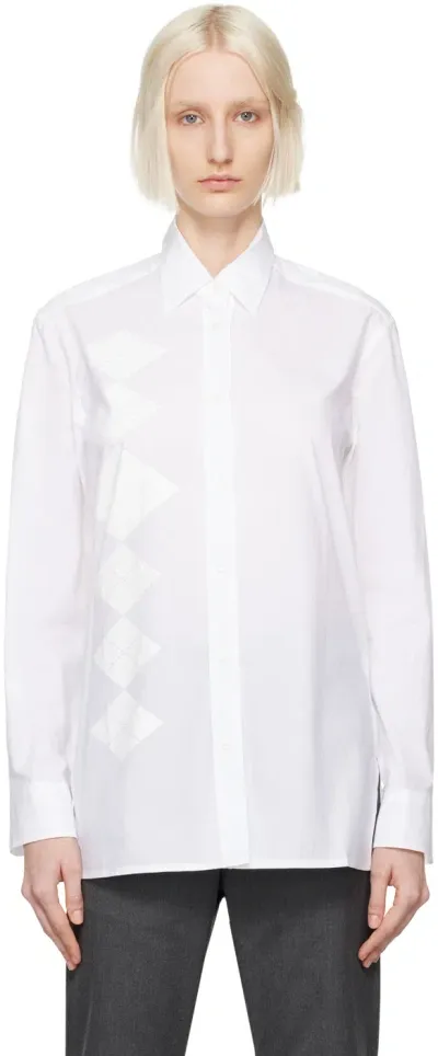 Open Yy White Argyle Button Down Shirt