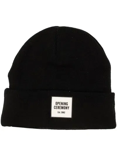 Opening Ceremony Logo-appliqué Beanie In Black