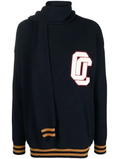 Opening Ceremony Logo-patch Knitted Varsity Jumper In Blue